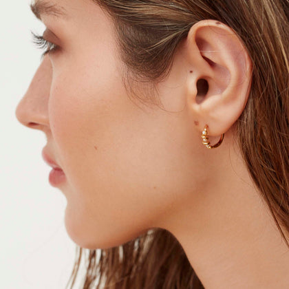 Gaia Pearl Hoops Silver
